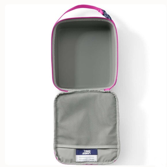 Lands End EZ Wipe Lunch Box Lunch Bag "Brilliant Blue Camo Floral " NWT - Picture 7 of 10